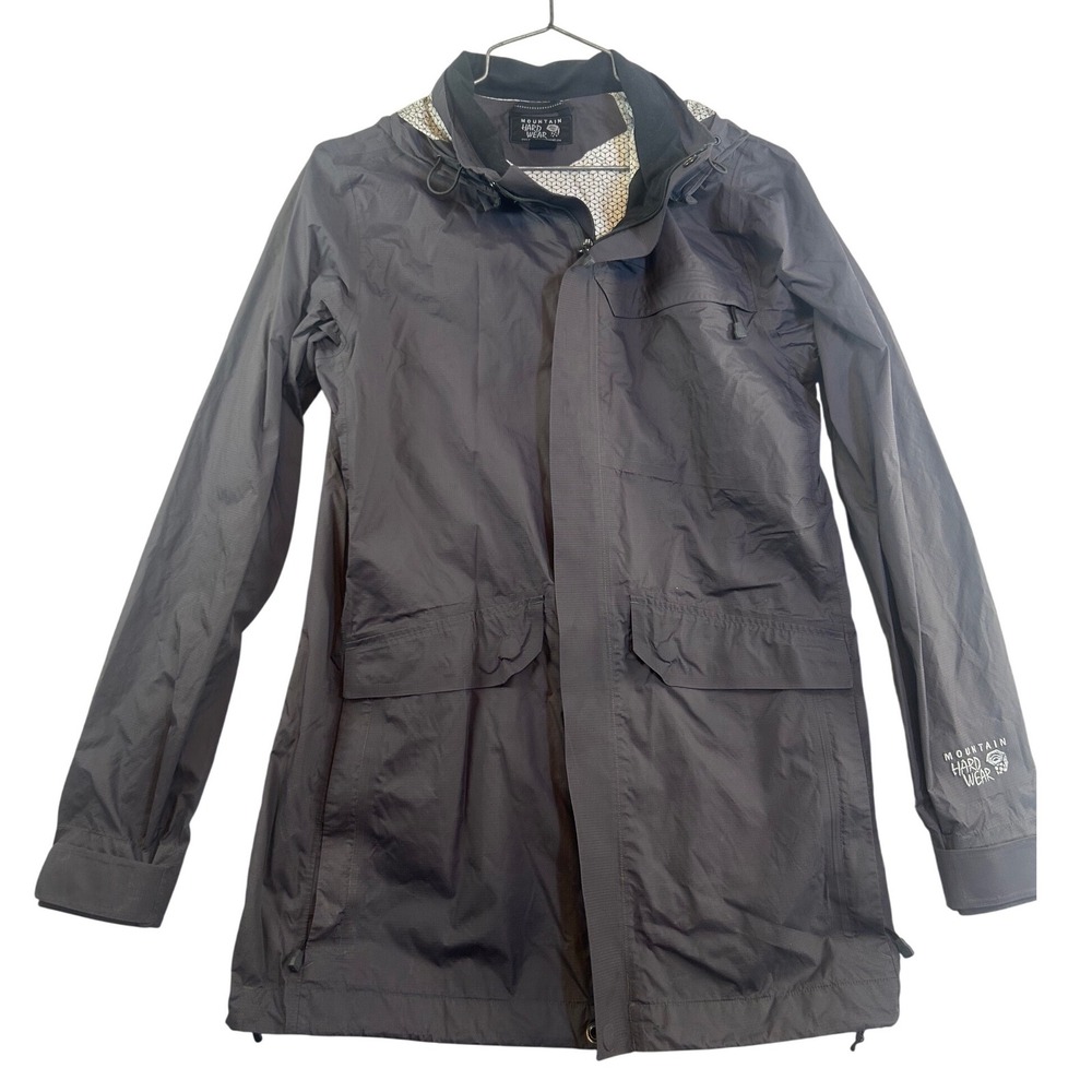 Mountain Hardwear Dry.Q Evap Rain Jacket Mens Small Gray Ripstop Parka
